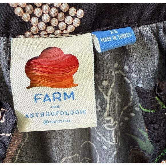 Farm Rio for Anthropologie Black Heart Print Blouse – XS – 100% Cotton EUC - Picture 5 of 10